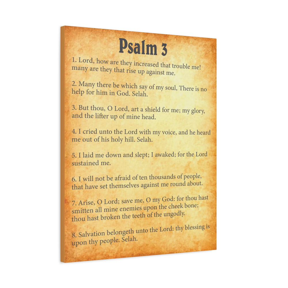 Scripture Walls Psalm 3 Gold Bible Chapter Canvas Christian Wall Art